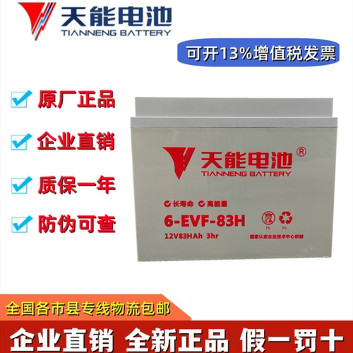 天能正品12V80A叉车电轿铅酸电池
