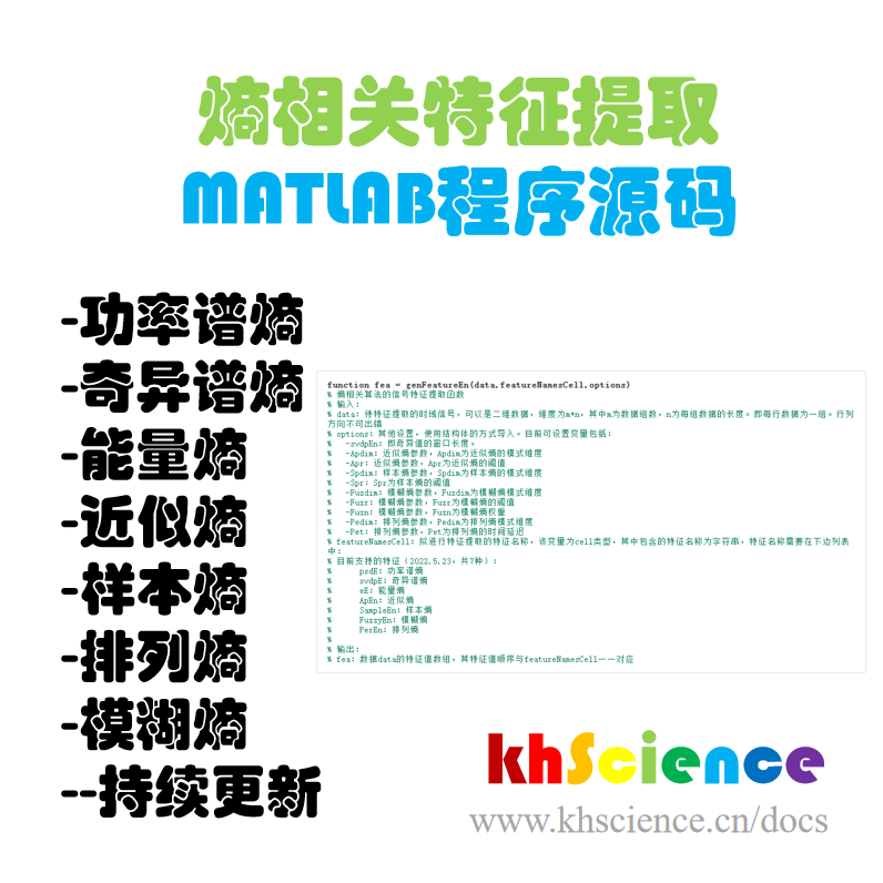 【特征提取】熵特征MATLAB源码-近似熵/样本熵/排列熵/模糊