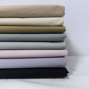 全棉高密府绸薄款纸感微皱型柔软衬衫连衣裙高品质口袋布面料