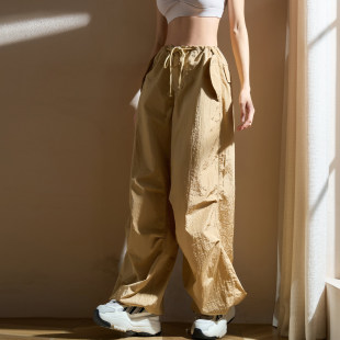 降落伞裤 yoyomeat美拉德运动休闲阔腿工装 显瘦美式 女速干修身 子 裤