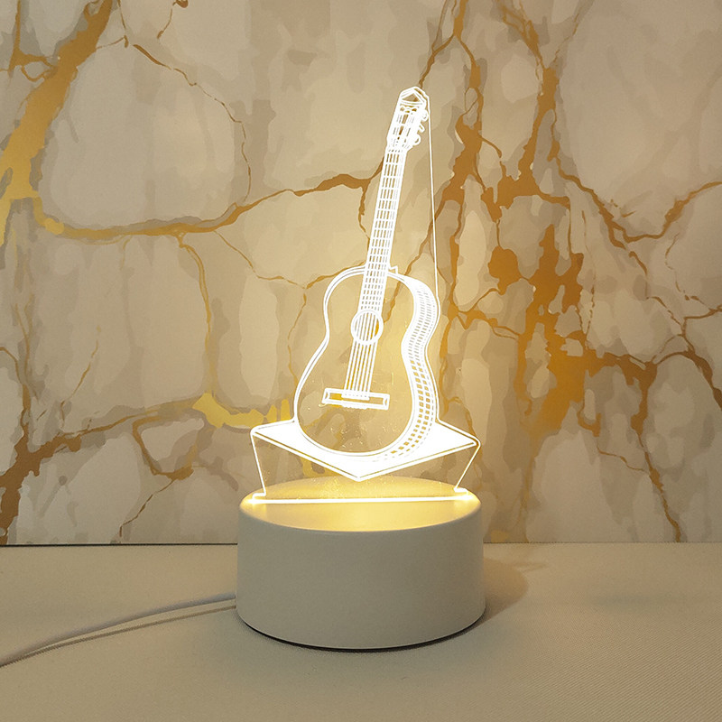 吉他3d小夜灯形状灯牌摆件创意小饰品伴手礼周边定制音乐元素礼物