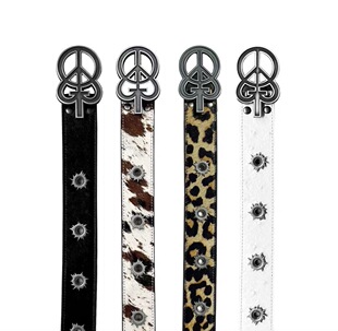 现货秒发小众罗曼凯瑟 25SS 真皮弹孔皮带 朋克摇滚头层牛皮马毛