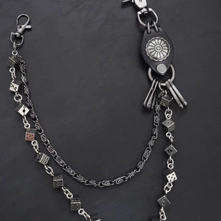 CryAngel 暗黑风嘻哈街头朋克做旧骰子裤链复古质感日系百搭腰链