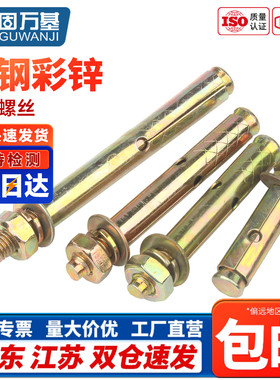 铁镀彩锌外膨胀螺丝膨胀螺栓6mm拉爆爆炸螺丝膨胀管M6M8M10M12M14