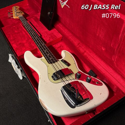 Fender Custom shop 60 J BASS REL白色复古做旧Cs60 Jazz贝斯