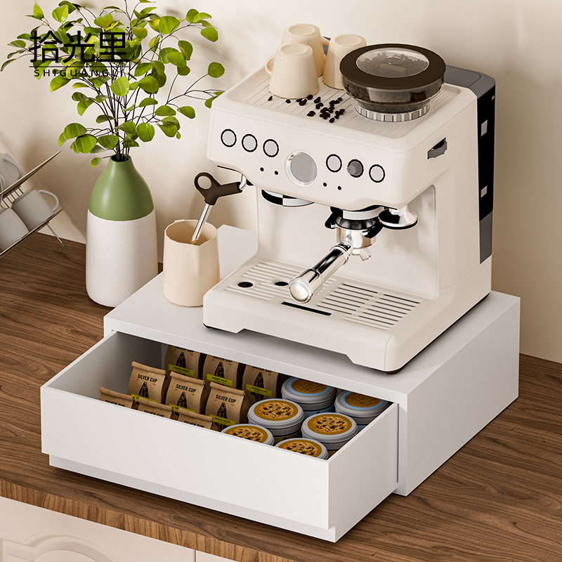 咖啡机底座收纳抽屉茶包水杯