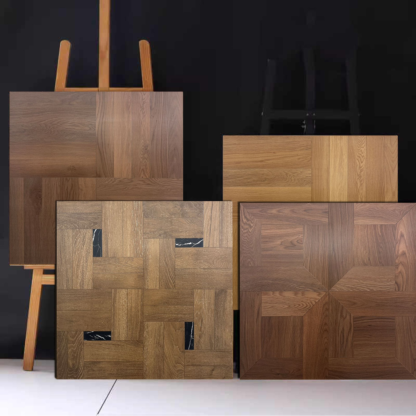 复古风拼花木纹瓷砖800x800 法式客厅防滑耐磨地砖仿实木地板砖