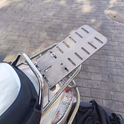 电动车摩托车通用加厚碳钢延长板尾箱支架国标车改装后备箱货架