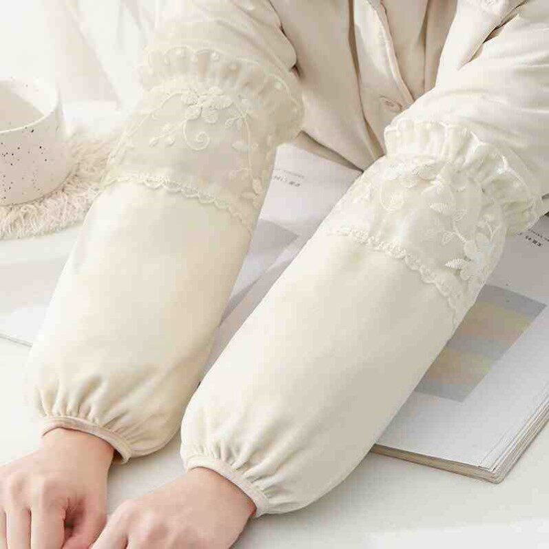 长款袖套羽绒服套袖女款秋冬季成人学生棉衣防脏护袖爆款蕾丝袖头