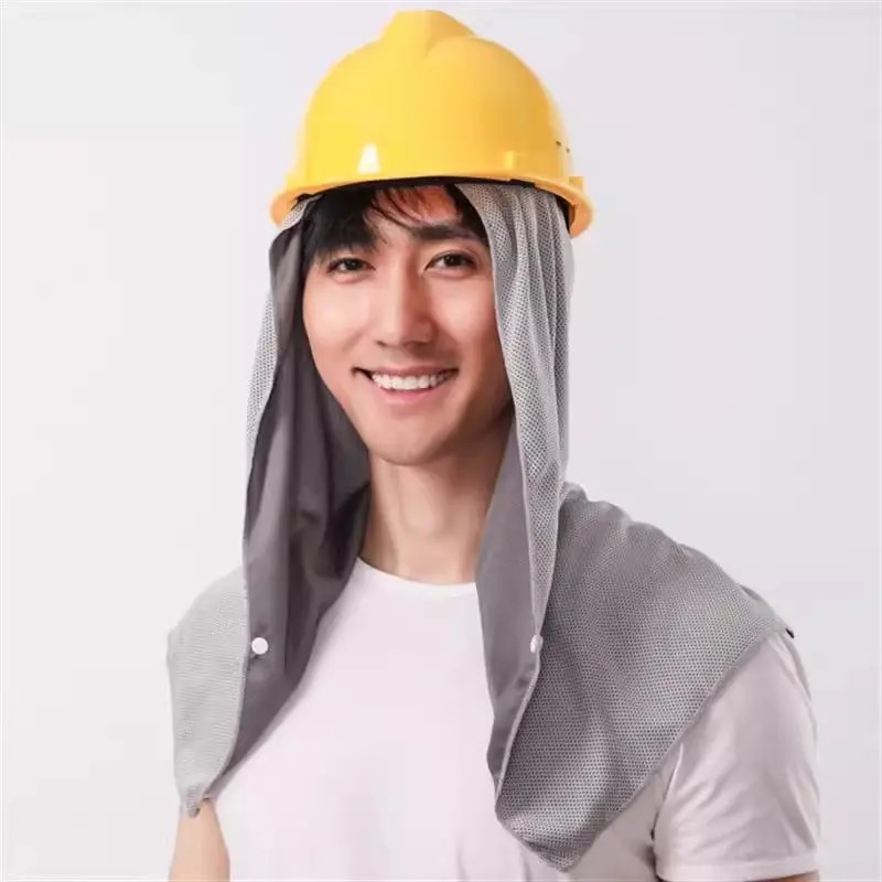 建筑工地用帽子夏季防晒男士遮阳护颈帽防晒速干运动凉爽头巾冷感