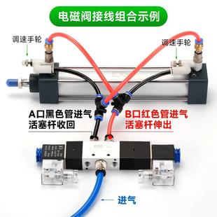气动电磁阀4v210 15气阀24V控制阀220V 08二位五通310 10换向410