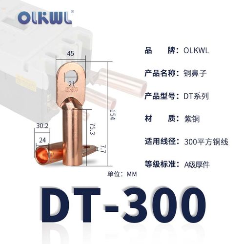 DT铜鼻子国标加厚电缆铜接头4到630平方紫铜镀锡线耳电线铜线鼻子