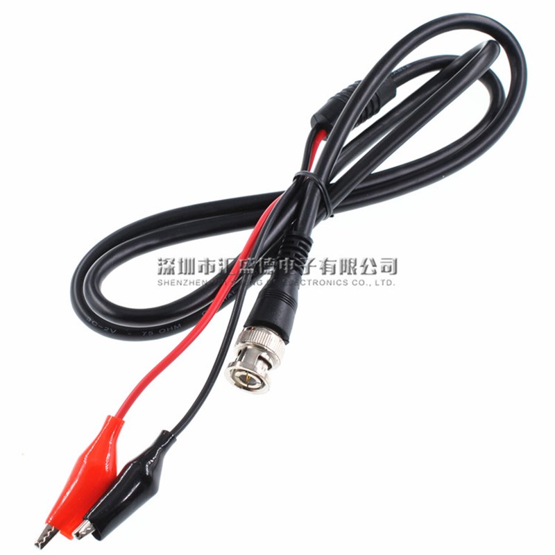 示波器探头 BNC转鳄鱼夹测试线 BBNC双夹线示波器连接线 Q9 1米长