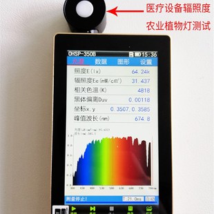 色温测试仪光谱彩色照度计植物光照分析仪波长测试亮度计PPFD虹谱