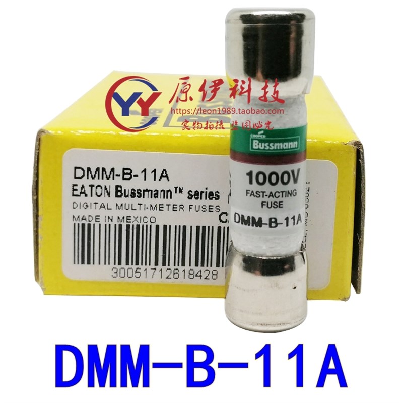 BUSSMANN万用表熔断器 DMM-B-11A DMM-11AR 1000V 11A 10*38mm