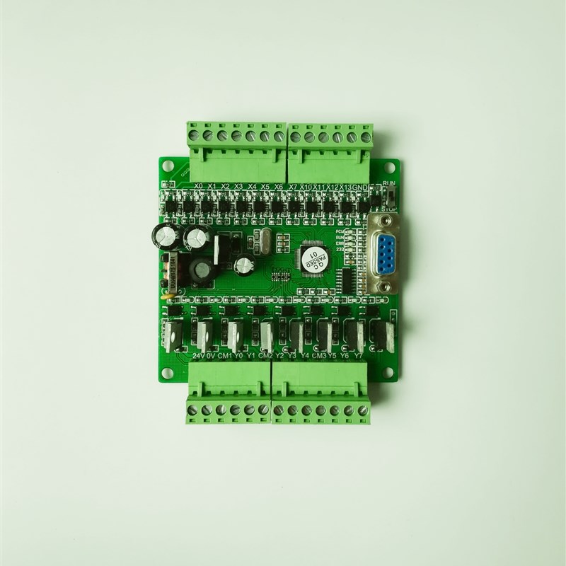 PLC工控板兼容三菱FX1N20MRMT板式可编程控制器在线下载断电保持