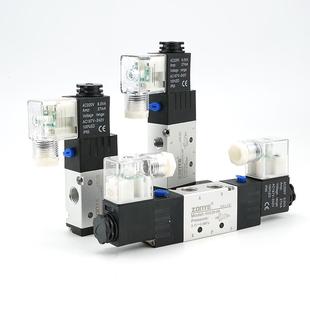 气动电磁阀4V210 410银色 08二位五通DC24V AC220V换向电子阀310