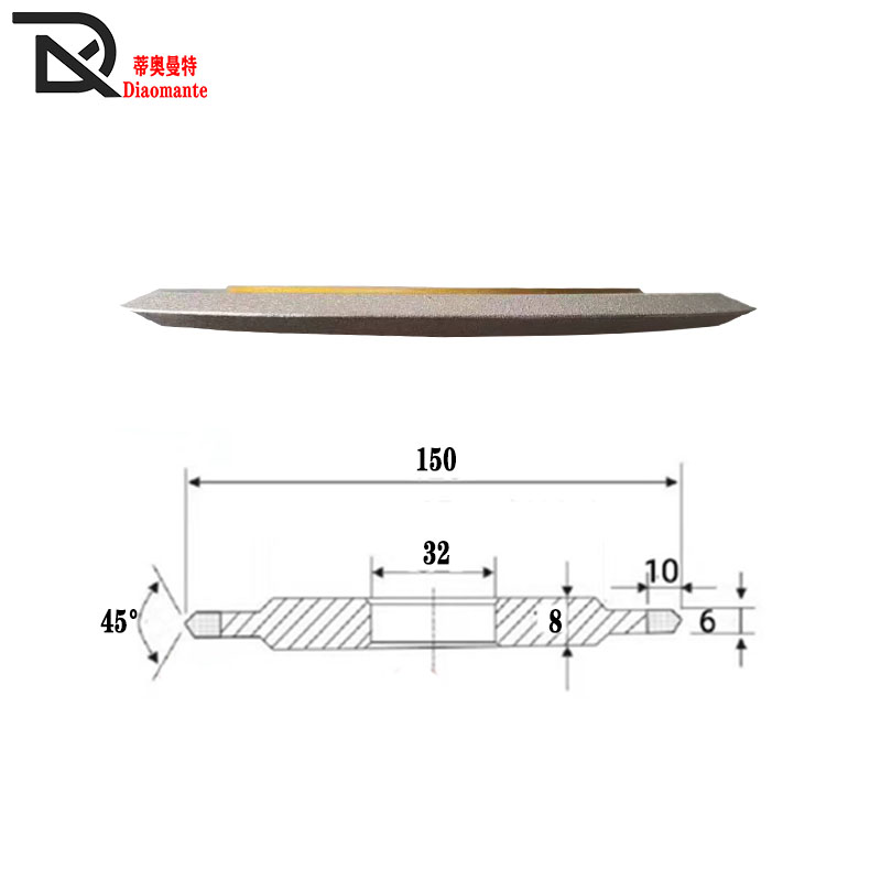 釺焊金刚石砂g轮单斜双斜边钨钢陶瓷开槽倒角修磨钨钢锯片砂轮