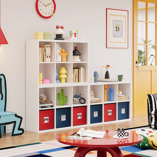 客厅自由组合书柜书架阳台拼接钢制格子柜隔断小户型收纳置物架