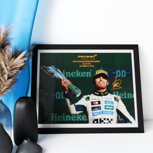 2025F1诺里斯墨西哥大奖赛冠军相框装饰照片墙桌摆挂件酒吧壁画