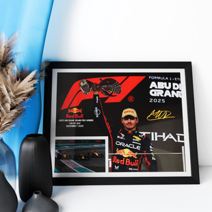 25F1维斯塔潘阿布扎比大奖赛冠军相框装饰照片墙桌摆挂件酒吧壁画