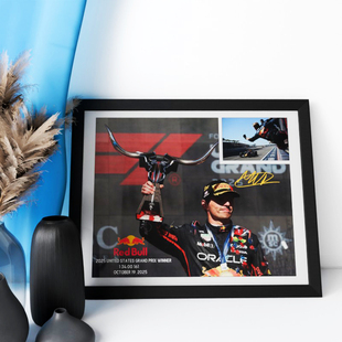 2025F1维斯塔潘美国大奖赛冠军相框装饰照片墙桌摆挂件酒吧壁画