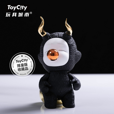 TOYCITY玩具城市Angle boy黑金坐姿款18cm潮玩盲盒手办玩偶办公件