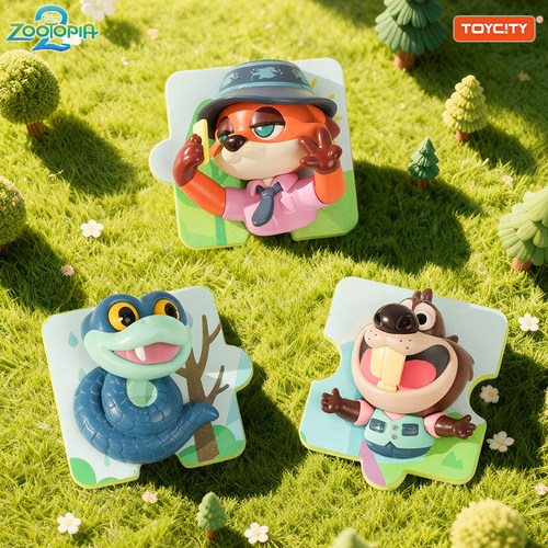 TOYCITY联名迪士尼疯狂动物城2城郊出游记尼克朱迪冰箱贴盲盒玩具
