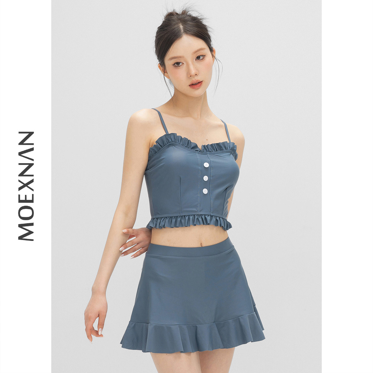 新款性感分体裙式泳衣女遮肚显瘦小胸聚拢度假保守学生泡温泉泳装