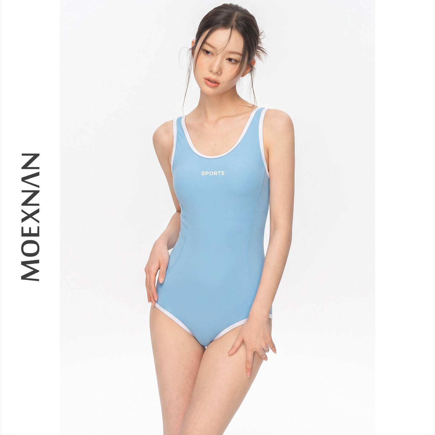 女连体三角竞速性感小胸显瘦泳衣