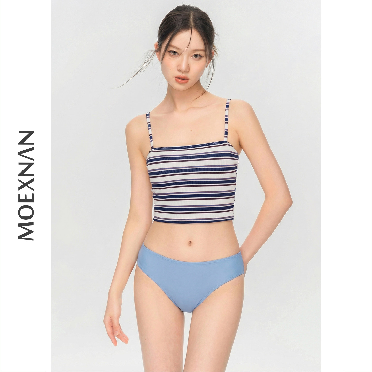 新款泳衣女性感分体三角遮肚学生小胸聚拢显瘦保守分体泳装泡温泉