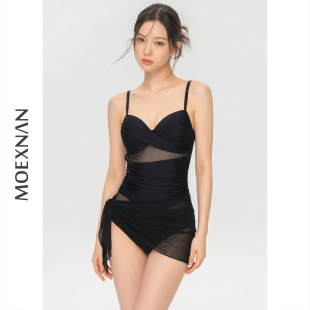 保守小胸聚拢度假泡温泉泳装 2026新款 泳衣女连体遮肚显瘦性感裙式