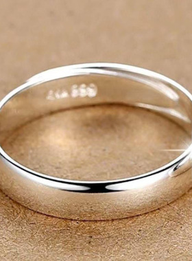 戒指女光面素圈情侣对戒男简约时尚个性食指尾戒小众设计