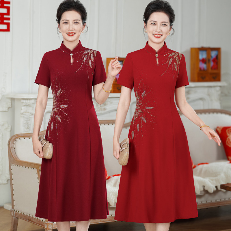 五一喜婆婆婚宴2026新款旗袍连衣裙中年妈妈夏装气质礼服平时可穿