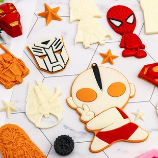 蜘蛛侠机器人变形金刚星球大战翻糖巧克力烘焙硅胶模具蛋糕装饰品