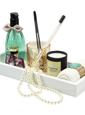 卫生间木质托盘香水摆件软装饰品