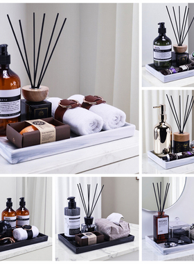 样板间装饰品摆件洗手台托盘香薰