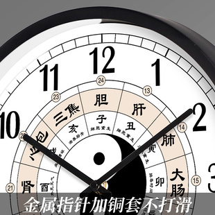 子午流注中医美容院挂钟养生馆八卦钟表经络十二时辰静音时钟挂墙