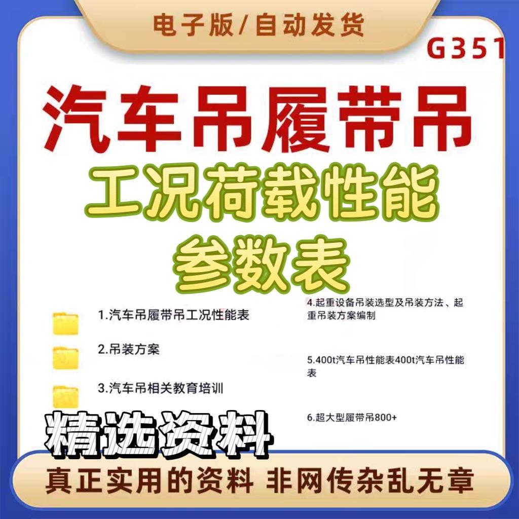 汽车吊履带吊选型工况荷载参数吊装方案教育总工程师电子手册
