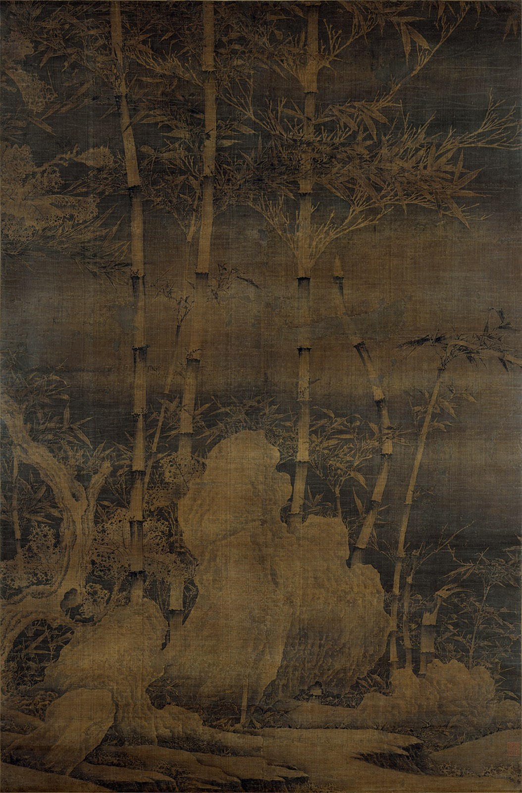 五代徐熙雪竹图1比1原大原尺寸绢本微喷临摹欣赏装饰挂画古代书画