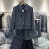 富家千金短裙小香风套装 2025冬季 气质羽绒外套半身裙两件时尚 女士