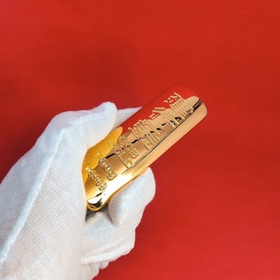 建行仿真金条金色店铺展示足重柜台吉祥物影视结婚高品质拍照银行