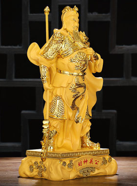 关公摆件沙金武财神关二爷关羽财神爷佛像摆件家用办公室客厅招财