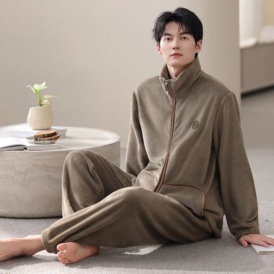 美梦2025年秋冬季男士睡衣保暖珊瑚绒加厚加绒可外穿休闲时尚大码