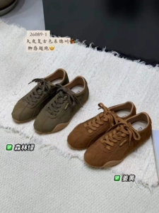EOS真皮德训鞋女2026秋季新款时尚系带百搭轻便运动休闲鞋板鞋女