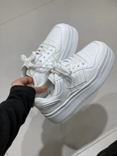 EOS小白鞋女2026春季新款韩版百搭厚底增高休闲鞋系带运动板鞋潮