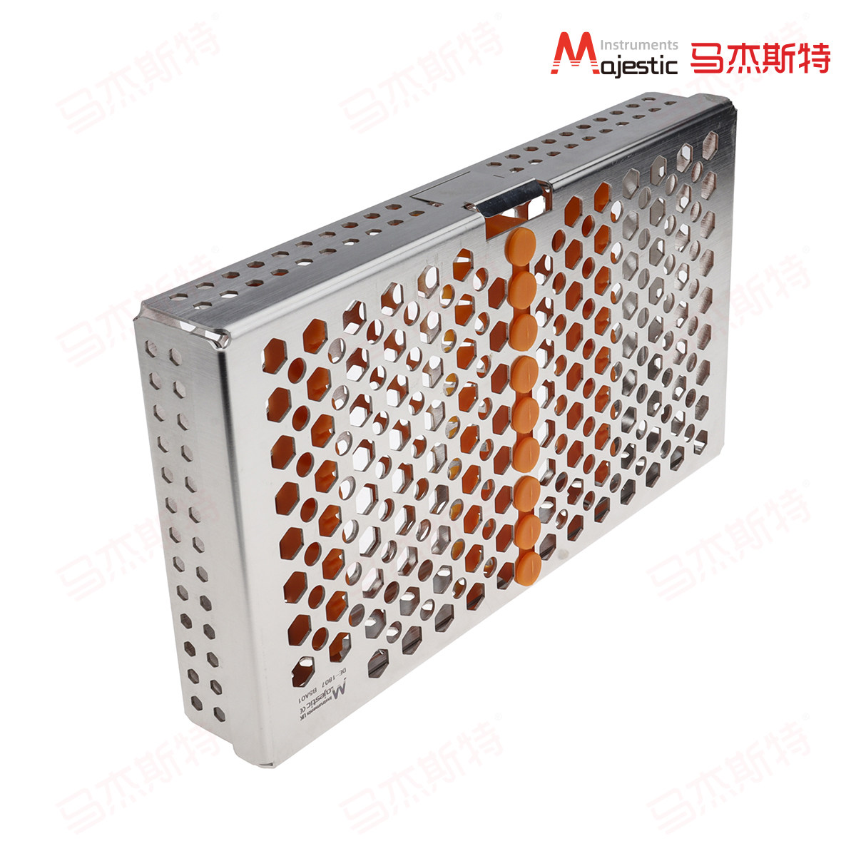 DE-1807不锈钢牙科杆状器械消毒盒 分体8支装加高口腔套装工具盒