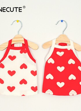 ONECUTE春夏季狗狗爱心背心T恤比熊博美泰迪衣服宠物夏日出行穿搭