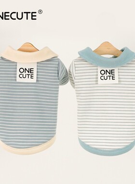 ONECUTE狗狗条纹衣服薄款夏季宠物T恤透气舒适比熊博美小型犬衣服