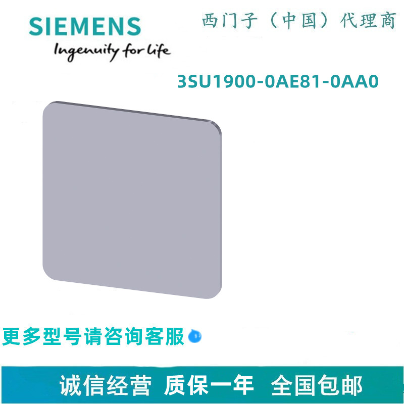 西门子3SU1900-0AE81-0AA0铭牌 27x27mm，银色标牌，无题字